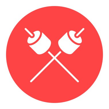 Tahta çubuk vektör beyaz simge üzerinde lokum. Kamp ve yürüyüş işareti. Seyahat ve turizm web sitesi ve uygulama tasarımı, logo, uygulama, UI için grafik sembolü