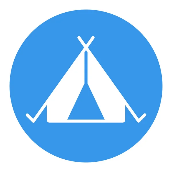Wektor Namiotu Turystycznego Ikona Białego Glifu Camping Piesze Wycieczki Znak — Wektor stockowy