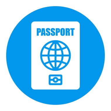 Pasaport vektörü beyaz kabartma simgesi, tanımlama sembolü. Seyahat ve turizm web sitesi ve uygulama tasarımı, logo, uygulama, UI için grafik sembolü
