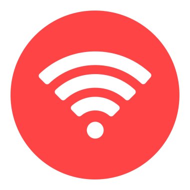 Wi Fi kablosuz ağ düz vektör beyaz kabartma simgesi. Telekomünikasyon web sitesi ve uygulama tasarımı, logo, uygulama, UI için grafik sembolü