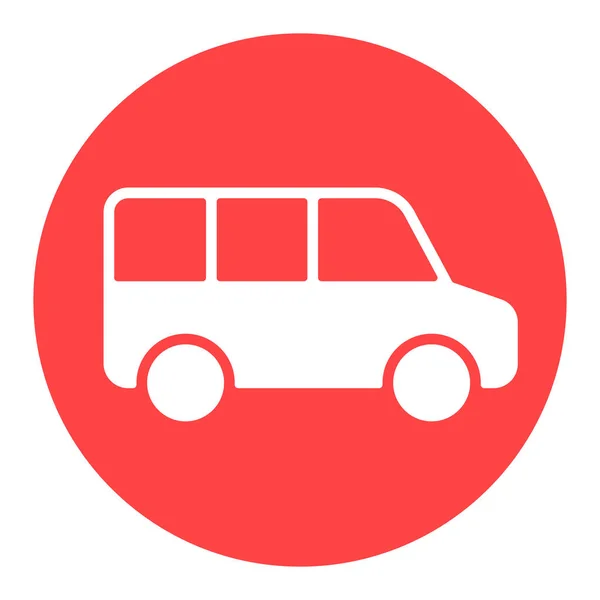 Flughafen Shuttle Minivan Shuttle Bus Vektor Weißes Glyphen Symbol Grafik — Stockvektor