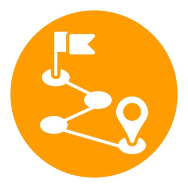 Vektör beyaz glyph simgesi. Navigasyon işareti. Seyahat ve turizm web sitesi ve uygulama tasarımı, logo, uygulama, UI için grafik sembolü