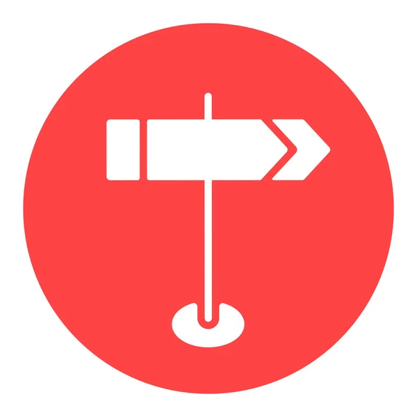 Wegweiser Vektor Weißes Glyphen Symbol Navigationszeichen Grafik Symbol Für Reise — Stockvektor