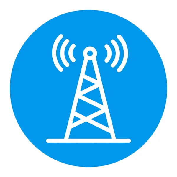 Wektor Anteny Komunikacyjnej Ikona Białego Glifu Znak Nawigacji Symbol Graficzny — Wektor stockowy