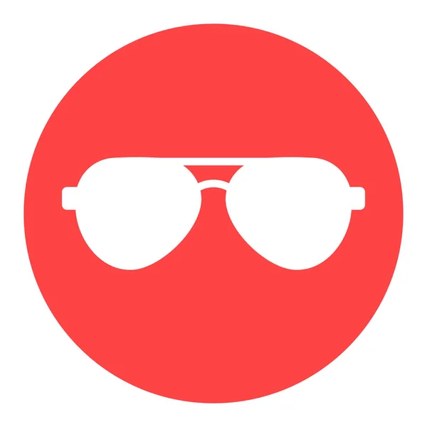 Solglasögon Platt Vektor Vit Glyf Ikon Sommartecken Diagram Symbol För — Stock vektor