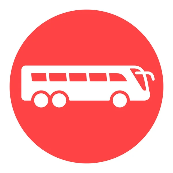 Viagem Ônibus Vetor Plana Ícone Glifo Branco Símbolo Gráfico Para — Vetor de Stock