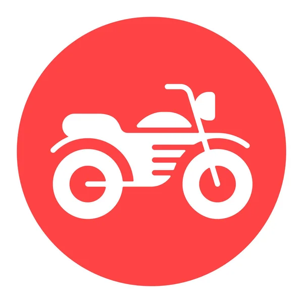 Motorrad Flat Vector Weißes Glyph Symbol Grafik Symbol Für Reise — Stockvektor