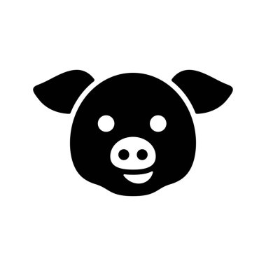 Domuz sembolü simgesi. Hayvan kafası. Çiftlik işareti. Web sitenizin tasarımı için grafik sembolü, logo, uygulama, UI. Vektör illüstrasyonu