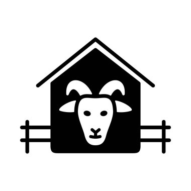 Keçi Yurdu sembolü. Çiftlik hayvanı işareti. Web sitenizin tasarımı için grafik sembolü, logo, uygulama, UI. Vektör illüstrasyonu