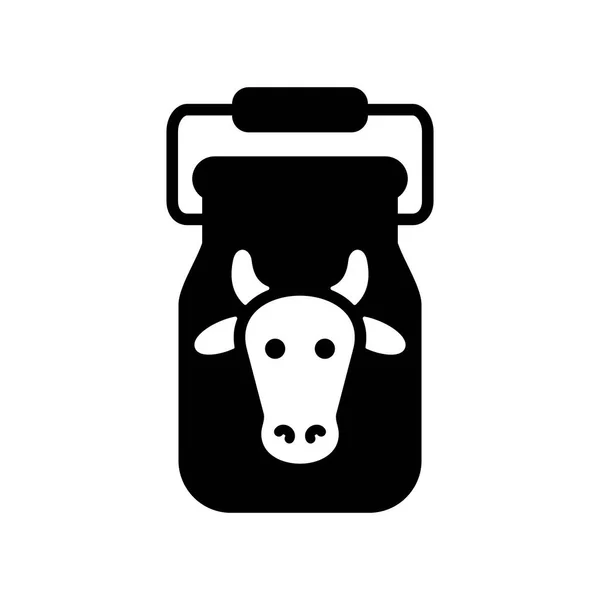 Kontejner Ikonu Mléčného Glyfu Zvířecí Znamení Grafický Symbol Pro Design — Stockový vektor