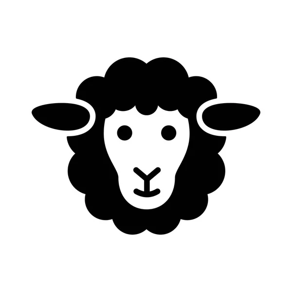 Icono Glifo Oveja Cabeza Animal Signo Granja Símbolo Gráfico Para — Vector de stock