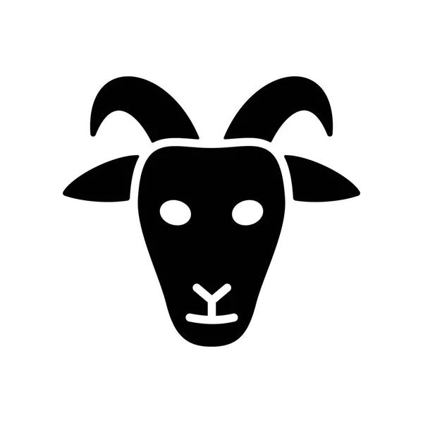 Goat Glyph Icon Animal Head Farm Sign Graph Symbol Your — Stock Vector