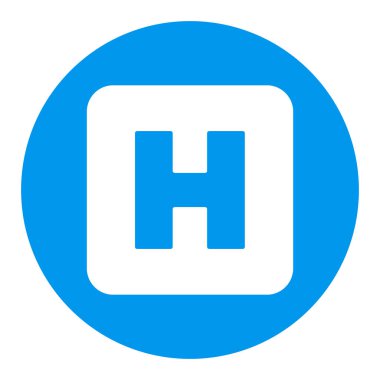 Hastane vektörü beyaz sembol. İlaç ve sağlık sigortası, tıbbi destek işareti. Tıbbi web sitesi ve uygulama tasarımı için grafik sembolü, logo, uygulama, UI
