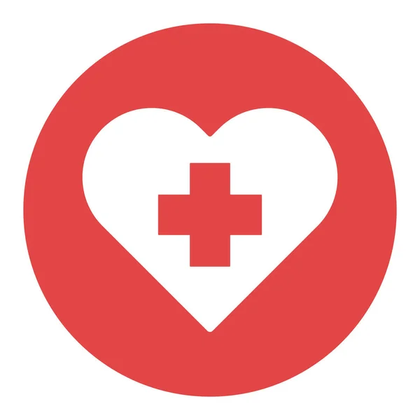 Cruze Dentro Vetor Cardíaco Ícone Glifo Branco Medicina Cuidados Saúde —  Vetores de Stock