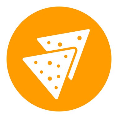 Tortilla cipsi ya da nachos tortilla vektör beyaz kabartma simgesi. Fast food burcu. Yemek pişirme web sitesi ve uygulama tasarımı, logo, uygulama, UI için grafik sembolü