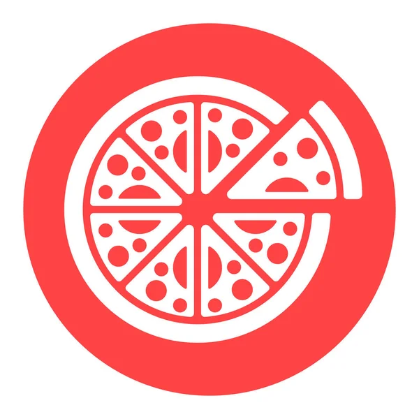 Пицца Векторный Белый Знак Знак Фаст Фуда Графический Символ Приготовления — стоковый вектор