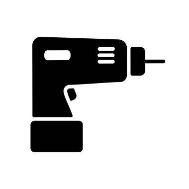 Elektrikli tornavida vektör sembolü. İnşaat, onarım ve inşaat. Web sitenizin tasarımı için grafik sembolü, logo, uygulama, UI