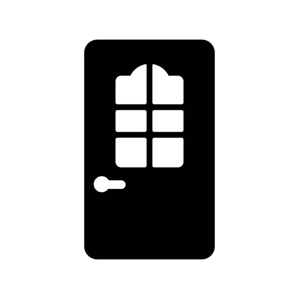 室内ドアベクトルグリフアイコン ウェブサイトのデザイン アプリ Uiのグラフシンボル — ストックベクタ