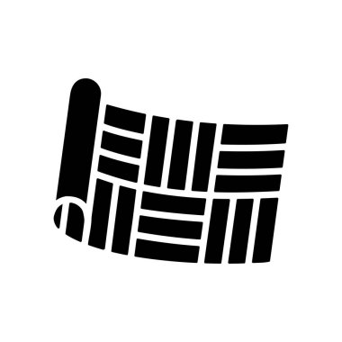 Linolyum rulo vektör simgesi. İnşaat, onarım ve inşaat. Web sitenizin tasarımı için grafik sembolü, logo, uygulama, UI