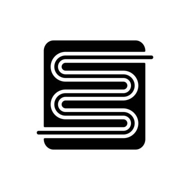 Sıcak zemin kabartma ikonu, elektrikli sıcak zemin. İnşaat, onarım ve inşaat. Web sitenizin tasarımı için grafik sembolü, logo, uygulama, UI