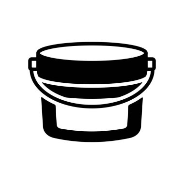 Boya ya da yemek sembolü için pastik kova kabı. Yapım, onarım ve inşa vektör tasarımı ve illüstrasyonu