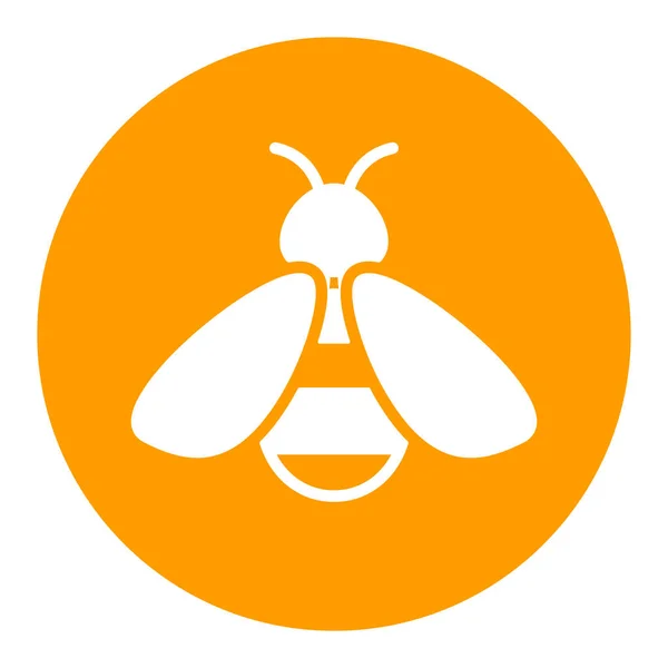 ミツバチの白いグリフのアイコン 動物園の看板 ウェブサイトのデザイン アプリ Uiのグラフシンボル ベクターイラスト — ストックベクタ