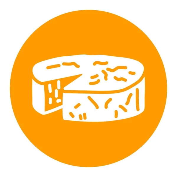 Fromage Pâte Molle Avec Icône Glyphe Blanc Moule Panneau Animal — Image vectorielle