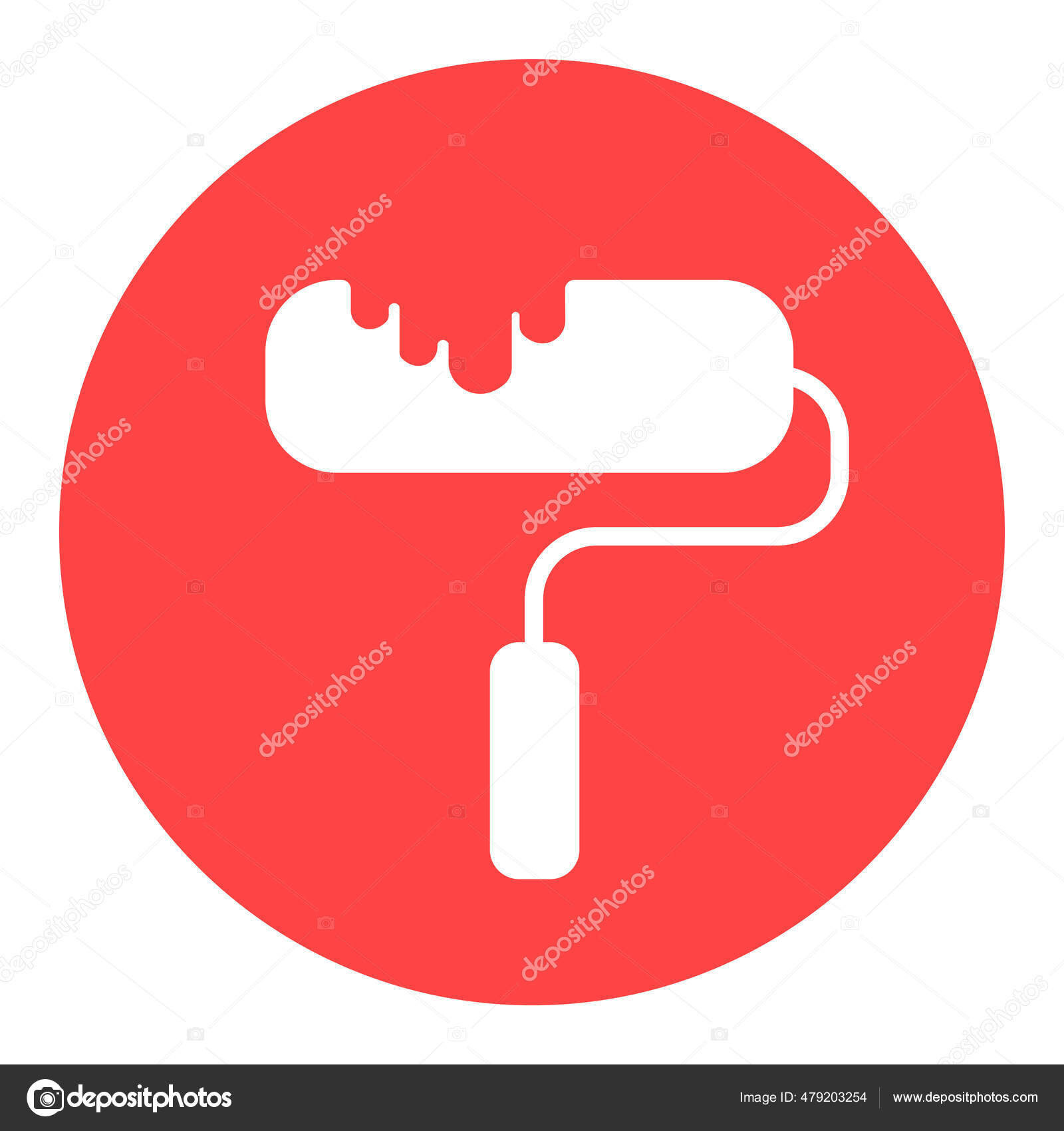 ローラーの白いグリフアイコンをペイントします ウェブサイトのデザイン アプリ Uiのグラフシンボル ベクターイラスト Eps10 ストックベクター C Ayra