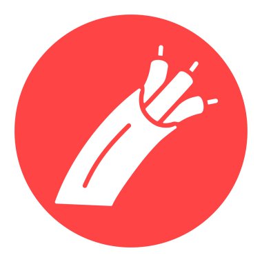 Elektrik kablo vektörü beyaz kablo simgesi. İnşaat, onarım ve inşaat. Web sitenizin tasarımı için grafik sembolü, logo, uygulama, UI