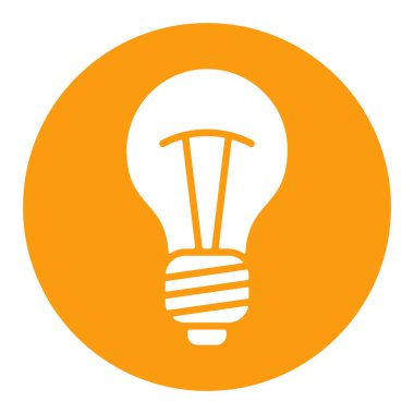 Ampul çizgisi beyaz sembol vektörü. Fikir işareti, çözüm, düşünme konsepti. Işıklı elektrik lambası