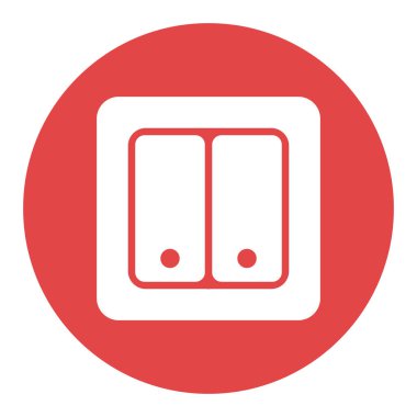 Elektrik düğmesi iki düğme beyaz simge simgesi. Yapım, onarım ve inşa vektör tasarımı ve illüstrasyonu