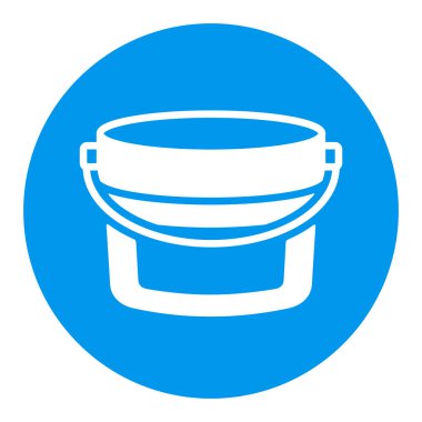 Boya ya da besin beyazı simgesi için pastik kova kabı. Yapım, onarım ve inşa vektör tasarımı ve illüstrasyonu