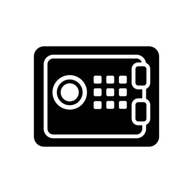 Banka güvenli ana hatlı sembol. Finansal tabela. Web sitenizin tasarımı için grafik sembolü, logo, uygulama, UI. Vektör illüstrasyonu, EPS10.