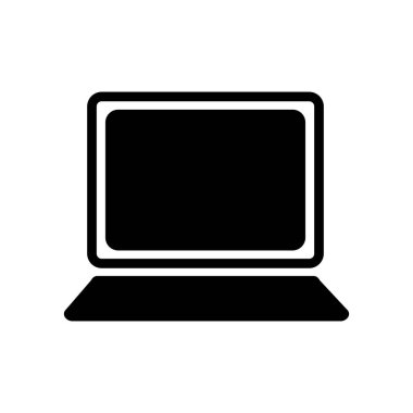 Laptop outlineglyph simgesi. Çalışma alanı tabelası. Web sitenizin tasarımı için grafik sembolü, logo, uygulama, UI. Vektör illüstrasyonu, EPS10.