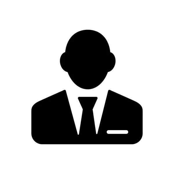 Benutzer Ikone Des Mannes Businessanzug Umreißt Glyphen Symbol Geschäftszeichen Grafik — Stockvektor