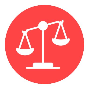 Kanun ölçekli vektör beyaz kabartma ikonu, adalet ana hatları ikonu. Web sitenizin tasarımı için grafik sembolü, logo, uygulama, UI. Vektör illüstrasyonu, EPS10.