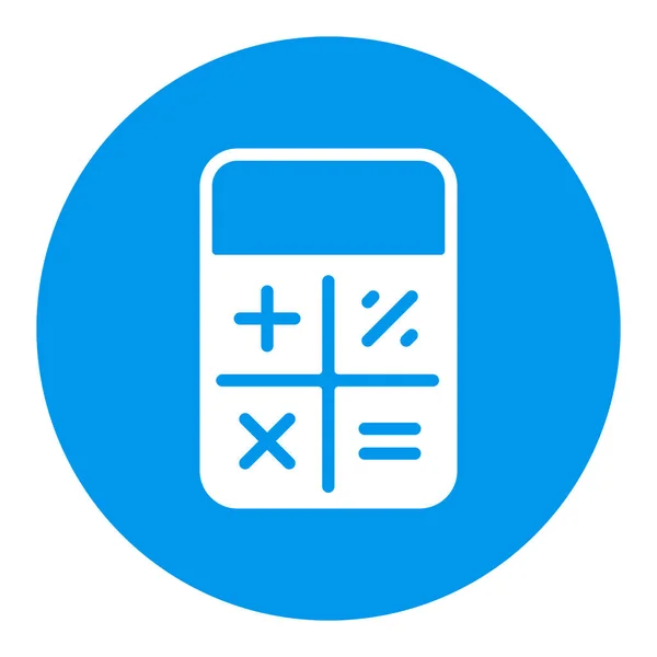 Kalkylator Vektor Vit Glyf Ikon Ekonomi Tecken Diagram Symbol För — Stock vektor