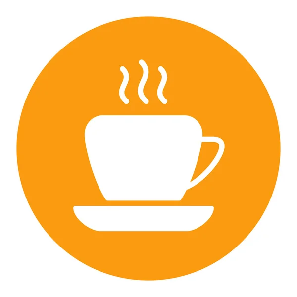 Filiżanka Kawy Zarys Białej Ikony Glifa Znak Firmowy Symbol Graficzny — Wektor stockowy