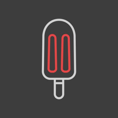 Koyu arkaplanda dondurma vektör simgesi. Fast food burcu. Yemek pişirme web sitesi ve uygulama tasarımı, logo, uygulama, UI için grafik sembolü