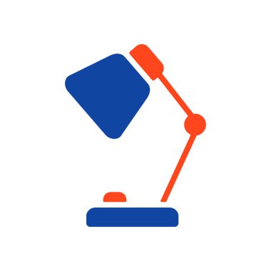 Masa Lambası ana hatlı sembol. Çalışma alanı tabelası. Web sitenizin tasarımı için grafik sembolü, logo, uygulama, UI. Vektör illüstrasyonu, EPS10.