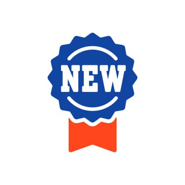 Yeni etiket ve kurdele vektör simgesi. E-ticaret tabelası. Web sitenizin tasarımı için grafik sembolü, logo, uygulama, UI