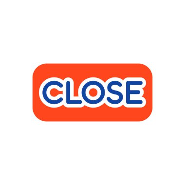 İşaret simgesini kapat. E-ticaret tabelası. Web sitenizin tasarımı için grafik sembolü, logo, uygulama, UI. Vektör illüstrasyonu, EPS10.