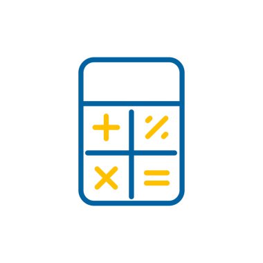 Hesap makinesi vektör simgesi, mali durum işareti. Web sitenizin tasarımı için grafik sembolü, logo, uygulama, UI. Vektör illüstrasyonu, EPS10.