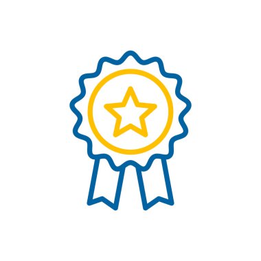 Rozet simgesi modaya uygun. Ödül. Finansal tabela. Web sitenizin tasarımı için grafik sembolü, logo, uygulama, UI. Vektör illüstrasyonu, EPS10.