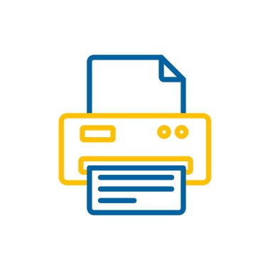 Yazıcı vektör ana hatları simgesi. Ofis işareti. Web sitenizin tasarımı için grafik sembolü, logo, uygulama, UI. Vektör illüstrasyonu