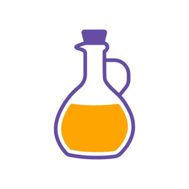 Zeytinyağı cam sürahi sürahi vektör sembolü. Yemek pişirme web sitesi tasarımı, logo, uygulama, UI için grafik sembolü