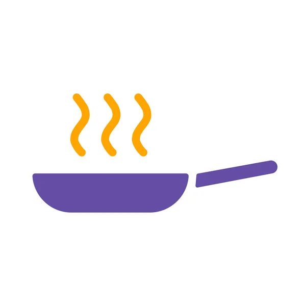 炒锅矢量字形图标 厨房用具 烹饪网站设计 应用程序 用户界面的图形符号 — 图库矢量图片