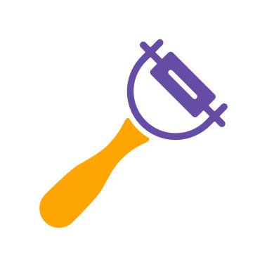 Soyucu vektör simgesi. Patates soyacağı işareti. Mutfak aletleri. Yemek pişirme web sitesi tasarımı, logo, uygulama, UI için grafik sembolü