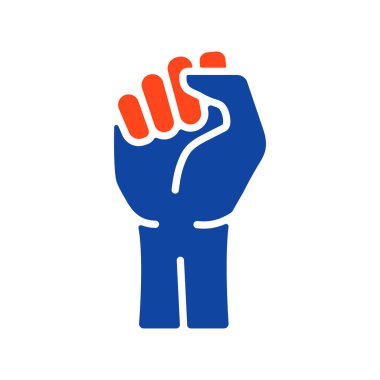Yumruk vektör glifini kaldırdı. Gösteri, dışavurum, protesto, grev, devrim