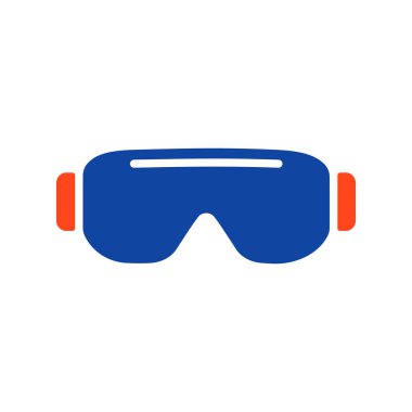 Biyoloji, göz koruyucusu vektör simgesi. Bilimsel laboratuvar gözlükleri. İlaç işareti var. Tıbbi web sitesi ve uygulama tasarımı, uygulama, UI için grafik sembolü